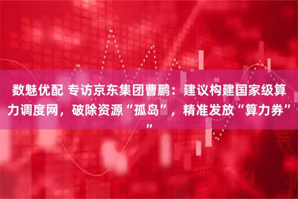 数魅优配 专访京东集团曹鹏：建议构建国家级算力调度网，破除资源“孤岛”，精准发放“算力券”